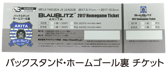 バックスタンド・ホームゴール裏 チケット